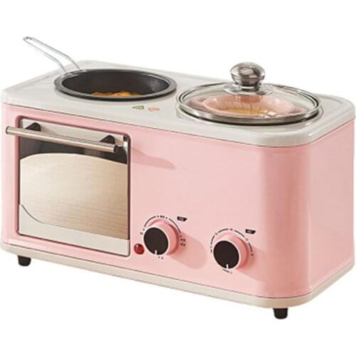 Electric 3 in 1 Household Breakfast machine mini bread toaster baking oven omelette fry pan hot pot boiler food steamer EU