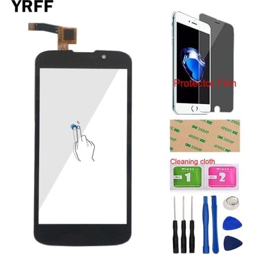 4.3" Mobile Touch Screen Glass For Highscreen Omega Prime Mini Touch Screen Front Glass Digitizer Panel Tools + Protector Film