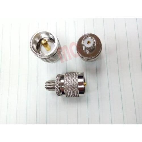 500PCS brass UHF Connector PL-259 UHF Plug Jack Male To Mini UHF Female Jack RF adapter New