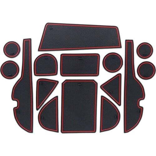 Car Interior Accessories Anti-Slip Dust-Proof Rubber Gate Slot Cup Mats Cup Holder Inserts for Toyota RAV4 2013-2018