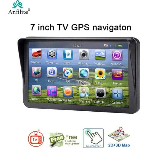 Car GPS Navigation 7 Inch Touch Screen 128M+8G GPS Navigator Truck Sunshade 2020 America Europe Map GPS Navigators