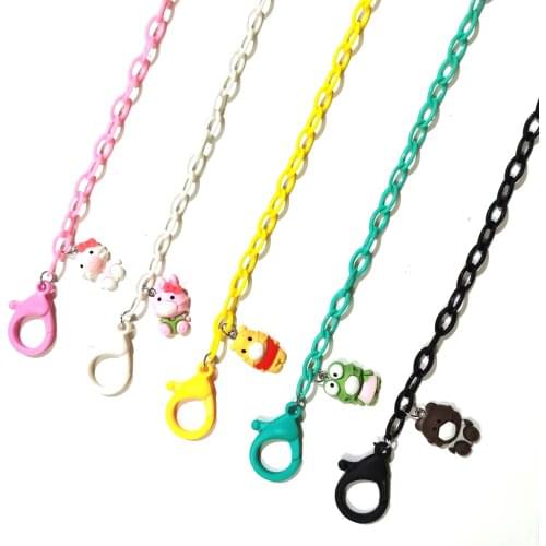 Mask Chain For Children Lovely Cartoon Charm Glasses Chain Lanyard Holder Anti-slip Candy-Color Eyewear Hanging Accessories Gift