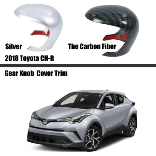 For Toyota C-HR 2018 2019 2020 Carbon Fiber Car ABS Gear Lever Shift Knob Cover Trim Head Cover Automobile Decoration