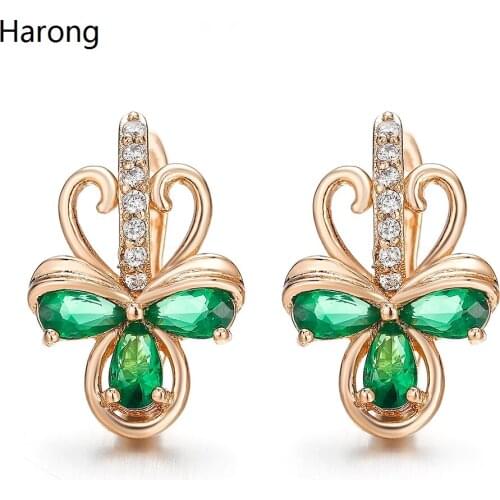 Classic Female Cubic Zirconia Earrings Green Blue Natural Zircon Stud Earrings Wedding Party Graduation High Quality Jewelry