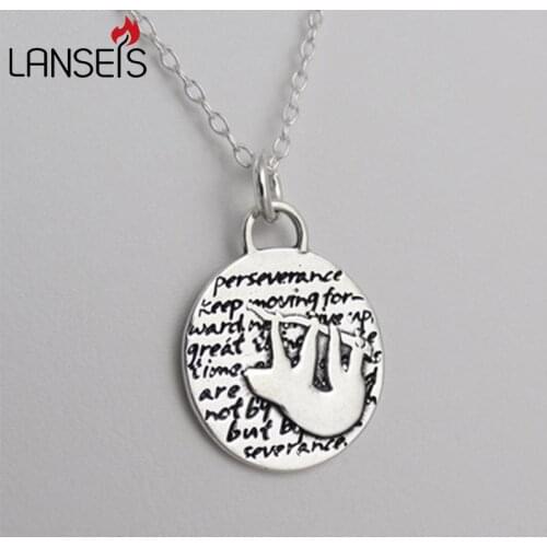 Lanseis 20pcs Inspirational Sloth Charm Necklace13mm