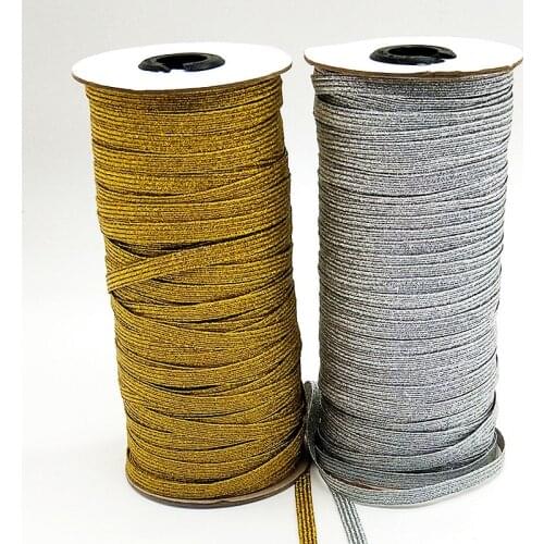 3/6/9MM 10Yard Gold Silver Glitter Ribbons For DIY Crafts Sewing Belt Home Party Wedding Supplies Grft Warp Cords Packing Ribbon