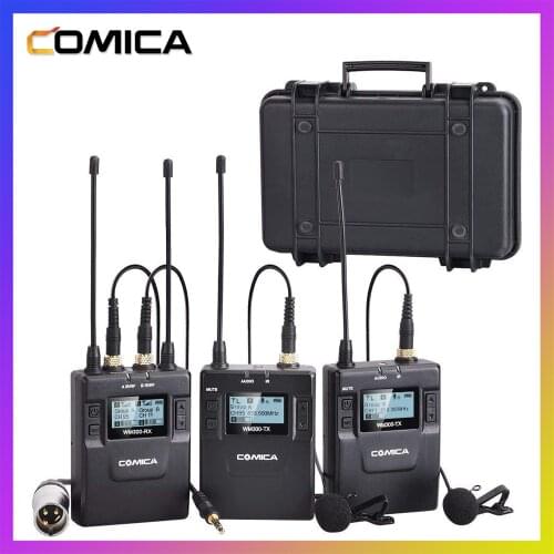 Comica CVM-WM300 96-Channel UHF Wireless Lavalier Lapel Microphone System for Canon Nikon DSLR Camera,XLR Camcorders,Smartphones
