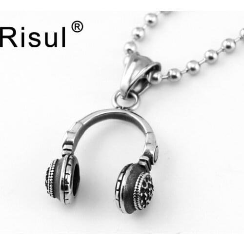 Risul Stainless steel women fashion earphone necklace headset hiphop style ball chain necklace friend gift