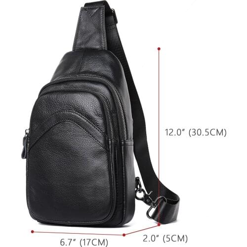 Mens Genuine Leather Chest Bag Shoulder/Messenger Bag Men Sling Bags travel daypack Fashion design crossbody pack