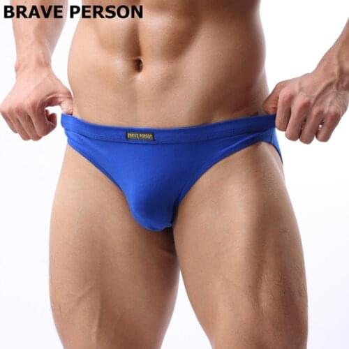 Brand Brave Person gay underwear Mens solid Briefs High Quality Men Breathable Comfortable Briefs Cotton Underwear Briefs