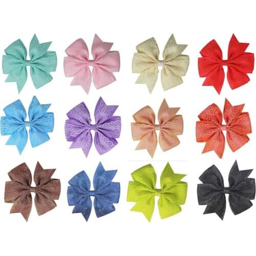 NEW 4.5 Inch lace Bows Hair Clip Double layers Girls Pin Wheel Bows Hairpins Hair Accessories 36pcs