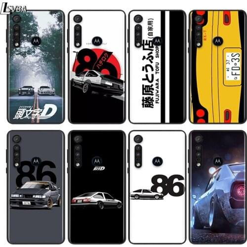 Initial D AE86 For Motorola E6 E7 G8 G9 G Edge Stylus Power Play Lite One Hyper Marco Plus Black Soft Phone Case