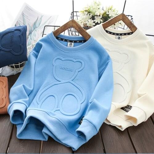 Autumn steel print Bear Sweatshirt Boys Clothes Teenagers Long Sleeve Pullovers moletom Girls sudaderas Kids Tops Cotton