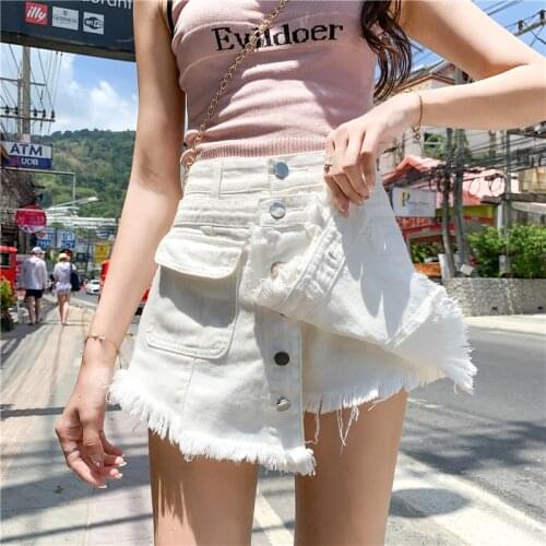 Plus Size White Denim Shorts Skirts Women Loose 5xl High Waist Single Breasted Jeans Shorts Female A-Line Wide Leg Short Jeans