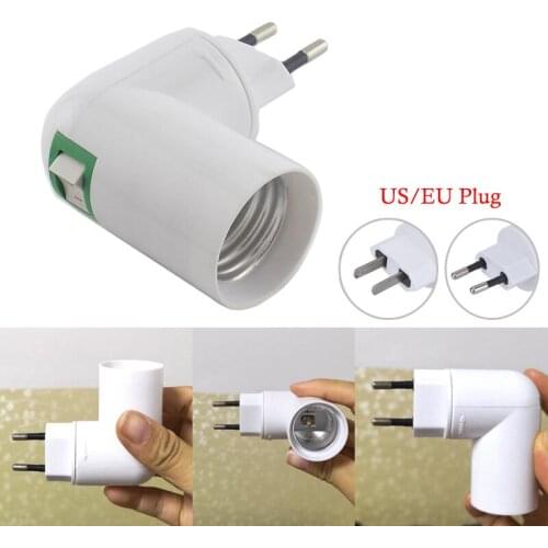 360 Degrees Adjustable E27 Lamp Bulb Bases Socket Adaptor Converter 100-230V Lighting Light Adapter EU/US Plug For Home Room