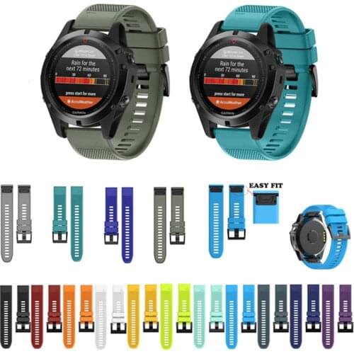 For Garmin fenix 5X 5X Plus 6X 6X Pro 3 3 HR 3 Sapphire Solar Smart Watch Strap Silicone Band Quick Release Strap