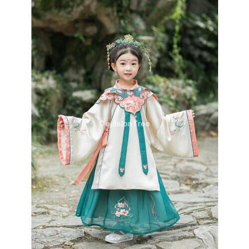 2021 traditional chinese folk dance ancient clothing fairy dance costumes hanfu dress ming dynasty costume girls children dress