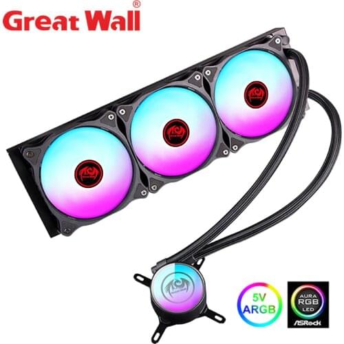 Great Wall CPU Water Cooler RGB PC Aura Sync All In One Radiator for LGA1150 1151 2011 2066 775 AM3+ AM4 ARGB CPU Liquid Cooling