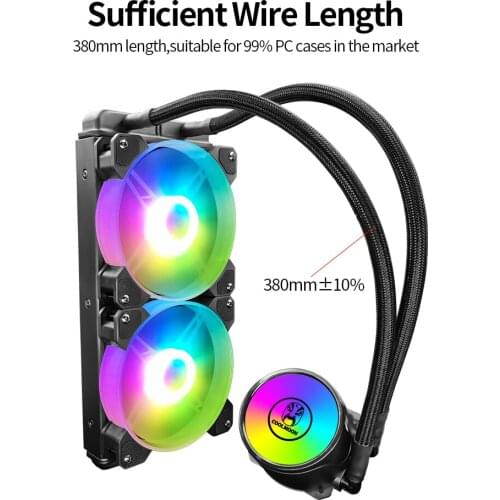 For LGA775/115X/AM4/AM3/FM2 COOL MOON cold moon 240 One-piece PC Case Water Cooler with RGB 120mm Quiet Fans CPU Liquid Radiator