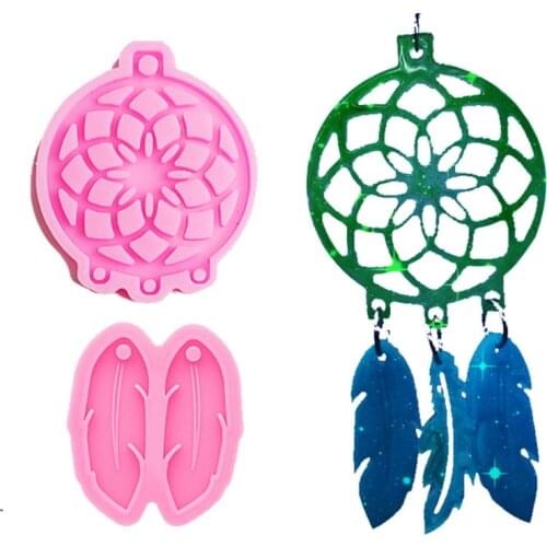 Jewelry Pendant Silicone Mould DIY Crafts Casting Tool Dream Catcher Feathers Earrings Epoxy Resin Mold