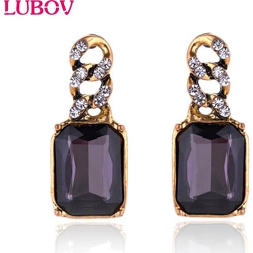 Infinity Loop Design Stud Earrings Golden Metal Alloy Crystals Square Stud Earrings for Women Girls Jewelry 2018 New