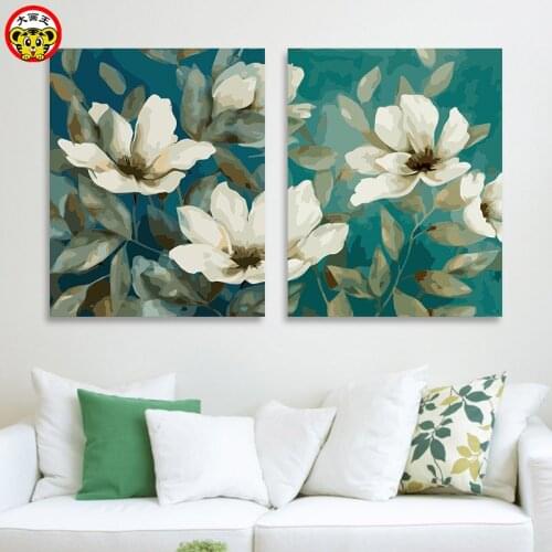 Painting by numbers art paint by number DIY digital painting plant flower white daisy sunflower sea bream flower medicinal oil p