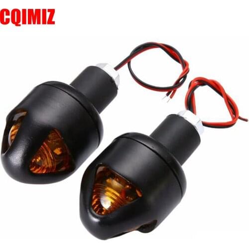1 Pair Universal 22mm Black Motorcycle Handlebar Grip End Plug Turn Signal LED Plug Strobe Side Marker Light