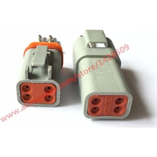 10 Set 4 Pin Female And Male Waterproof Electrical Wire Connector Plug Deutsch Enhanced Seal Shrink Boot Adapter DT06-4S DT04-4P