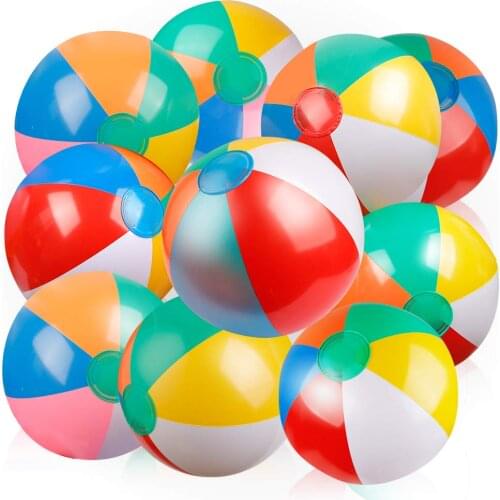 10pcs Summer Outdoor Beach Swimming Pool Inflatable Balls For Girls Boys Rainbow Color Water Toy