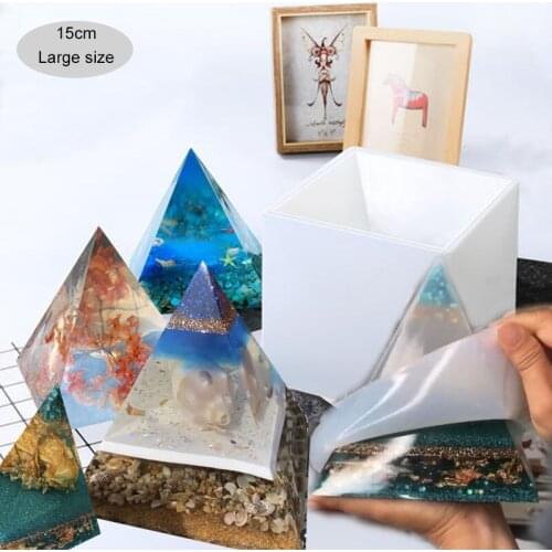 15cm Large Pyramid Epoxy Resin Mold DIY Orgonite home decoration Pottery Polymer Clay Plaster Concrete Cement Silicone Molds