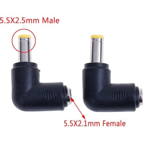 2pcs/lot DC 5.5*2.1 Female/5.5*2.5mm Male/4.0*1.7mm Male DC Power Plug Connector Angle 90 Degree L Shaped Dc Power Connector