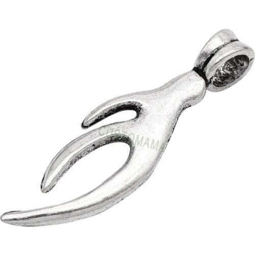 30pcs-Deer Antlers Charms, Antique Tibetan silver Deer Antlers Charms Pendant 45x14mm