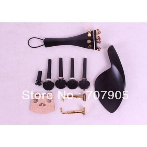 4/4 violin ebony parts,tailpiece tuner peg chinrest bridge chinrest clamp #E32-1
