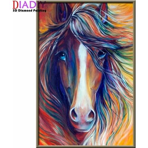 5D Diamond Painting Animals Horse Diamond Mosaic Tiger Lion DIY Full Round Diamond Embroidery Cross Stitch Rhinestone Art
