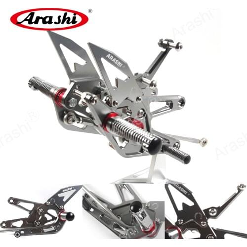 Arashi YZF-R6 CNC Adjustable Footrest For YAMAHA YZF R6 2003 2004 2005 Foot Pegs Rider Rear Sets Rearset Footrest Rest Aluminum