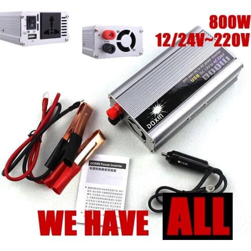 Car Power Inverter converter USB Charger 800W DC 12/24V to AC 220V Portable Voltage Transformer modified sine wave