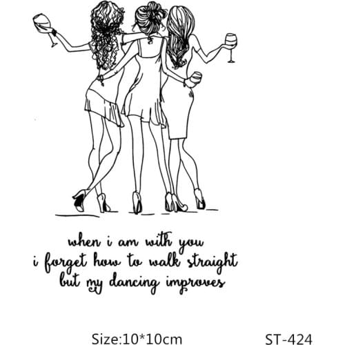 AZSG Beautiful three girls Clear Stamps For DIY Scrapbooking/Photo Album Decorative Silicone Stamps Craft Chapte