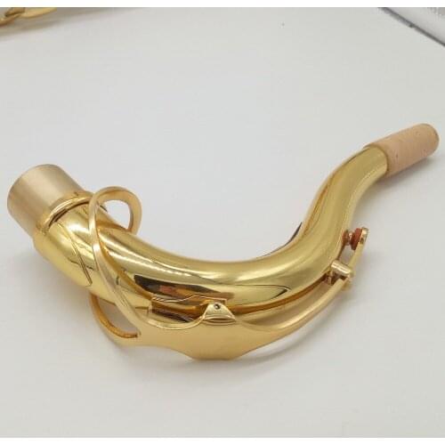 Free Shipping Brand New De Xin Bb Tenor Saxophone Necks Professional Sax Necks Brass Accessories Gold Lacquer