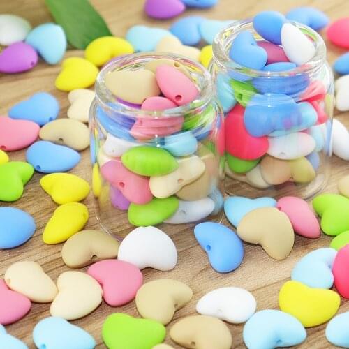Heart Shape Baby Beads Teether Teething Beads For Heart Shape Model Bbay Pacifier Chain For Mommy DIY Handmaking Jewelry Beads