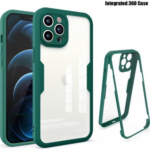 360 Full Cover Phone Case For iPhone 12 11 10 7 8 Plus PC TPU Protective Cover For iPhone 12 Pro X XR XS Max Case With Soft Film