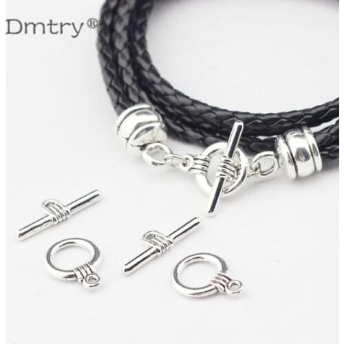 Dmtry 10set 20% Off OT Ancient Silver Plated Toggle Clasps Connectors For DIY Bracelet Necklace Jewelry Findings LC0088