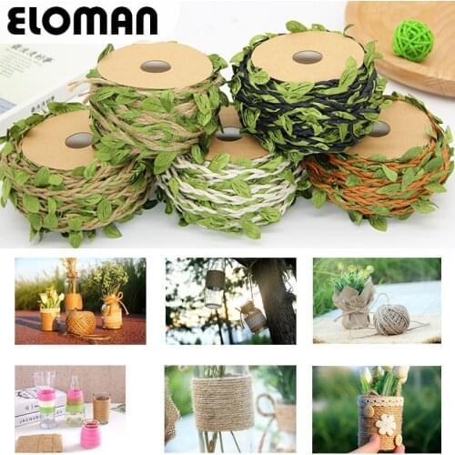 ELOMAN 10m leaf hemp rope wedding DIY decorations home handmade craft