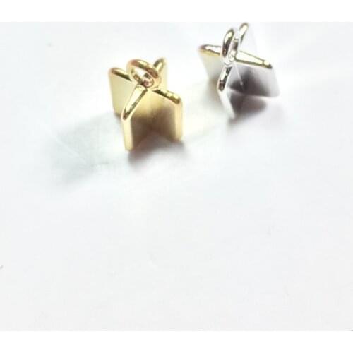 Eruifa 20pcs 10*7mm Pretty 3D Carambola Shape Zinc Alloy necklace,earring bracelet jewelry DIY handmade old and Rhodium silver