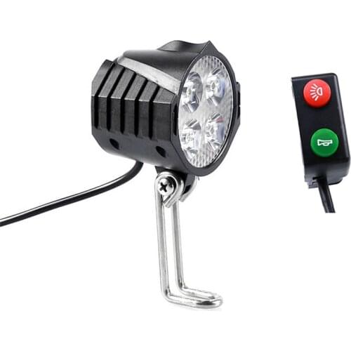 Ebike E-Bike36V 48V Electric Bicycle Light with Horn Waterproof High Quality Headlight Horn Set Front Headlight