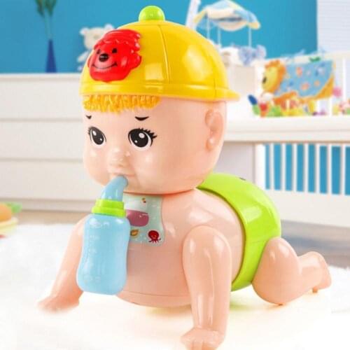 Crawling Toy with Feeding Bottle Intelligence Development Non-toxic Crawling Baby Doll Toy for Toddlers