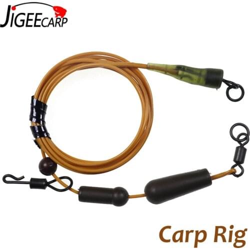 JIGEECARP 1pc Carp Fishing Manual Hair Rigs Braided Core High Carbon Nylon Mono Carp Link Multiple Fast Change Combi for Rigs