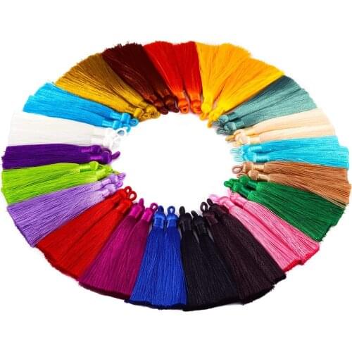 5/10Pcs 8cm Handmade Tassel Fashion Soft Tassels with Loops Silk Multi-Color Tassel Brush for Jewelry Making DIY Bookmarks Craft