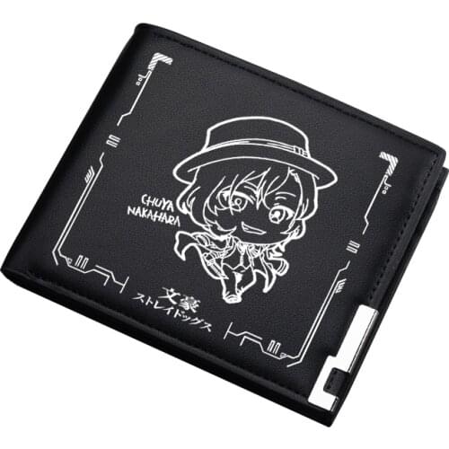 Bungo Stray Dogs Anime Short Wallet Women Cartoon Money Bag Dazai Osamu Student ID Card Holder Pu Leahter Girls Purses Cartera