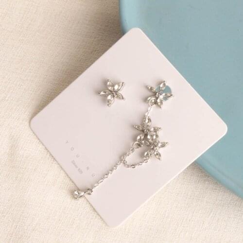 Sweet Girl Earrings 2021 Fashion New Earrings Temperament Net Red Asymmetric Crystal Flower Earrings Womens Clothing Sales