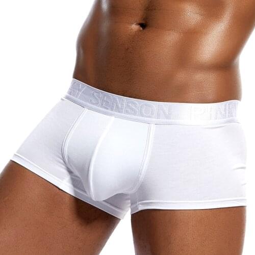 Pinky Senson Mens Underwear Boxers Boxer Homme Man Soft Modal Boxer Shorts Bright Belt Men Sexy Underpants Panties S08BO